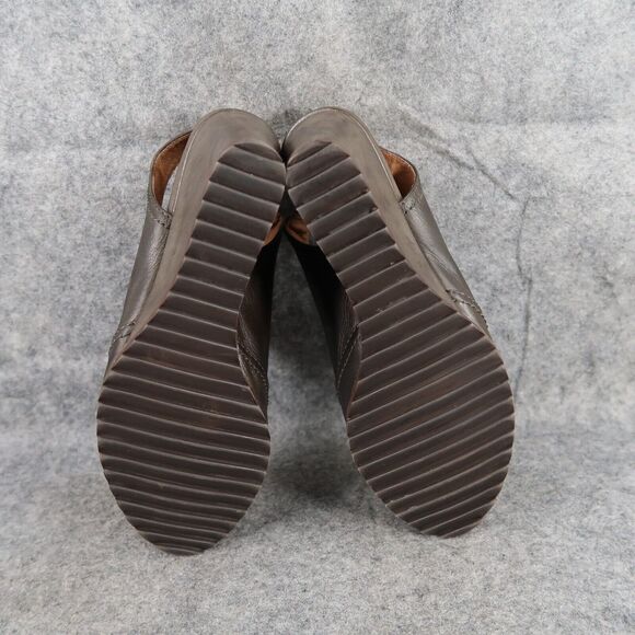 Biala Shoes Women 38 Bootie Wedge Fashion Leather Lace Up Bayley Slingback Olive - Picture 11 of 16